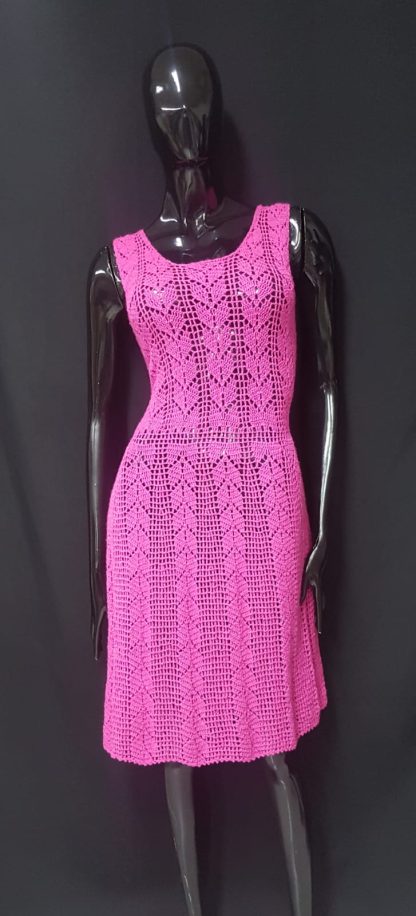 Vestido rosa tejido para mujer-EcoShopping-Ropa usada-MMT23